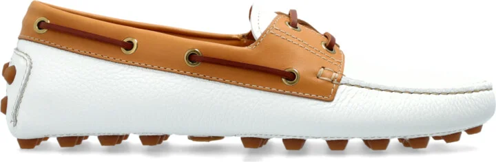 Leather Moccasins, , - White