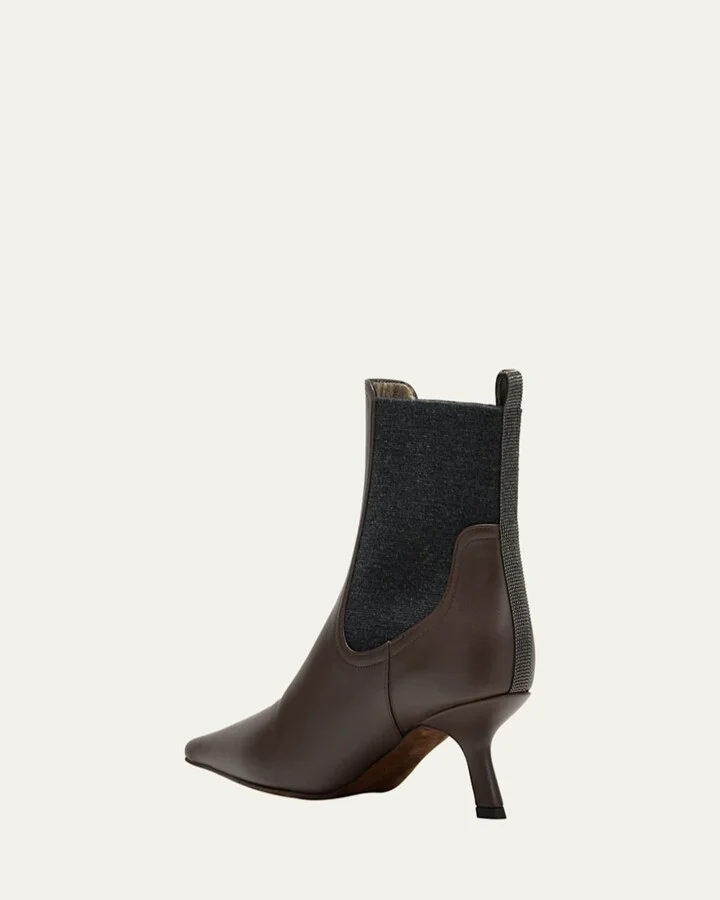 Leather Monili Comma-Heel Ankle Boots - Image 3