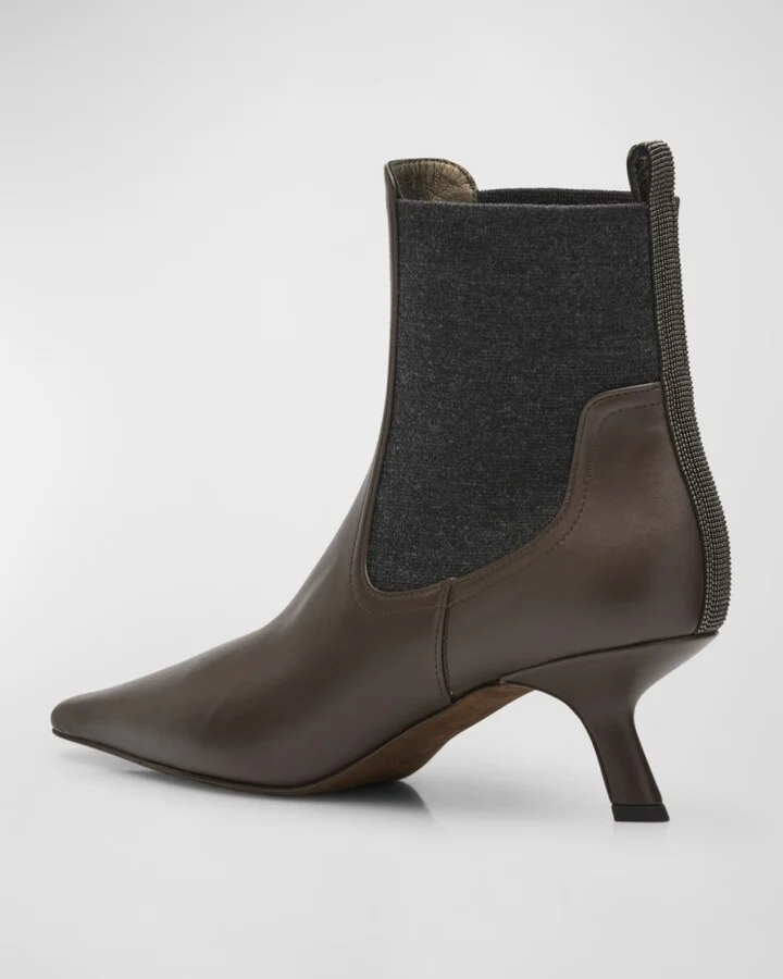Leather Monili Comma-Heel Ankle Boots - Image 9