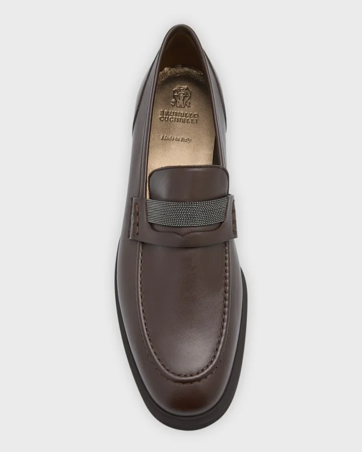 Leather Monili Penny Loafers - Image 2