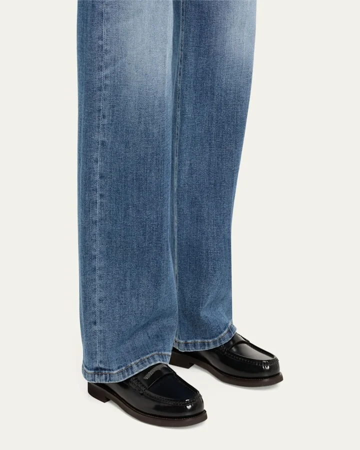 Leather Monili Penny Loafers - Image 4