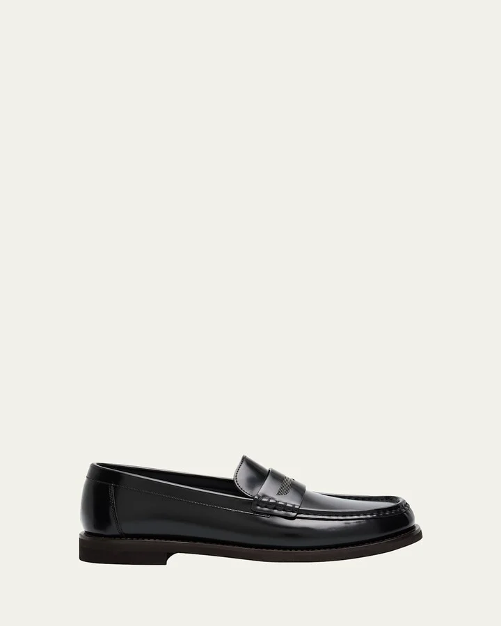 Leather Monili Penny Loafers