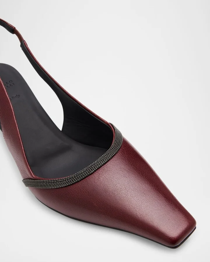 Leather Monili Slingback Pumps - Image 6
