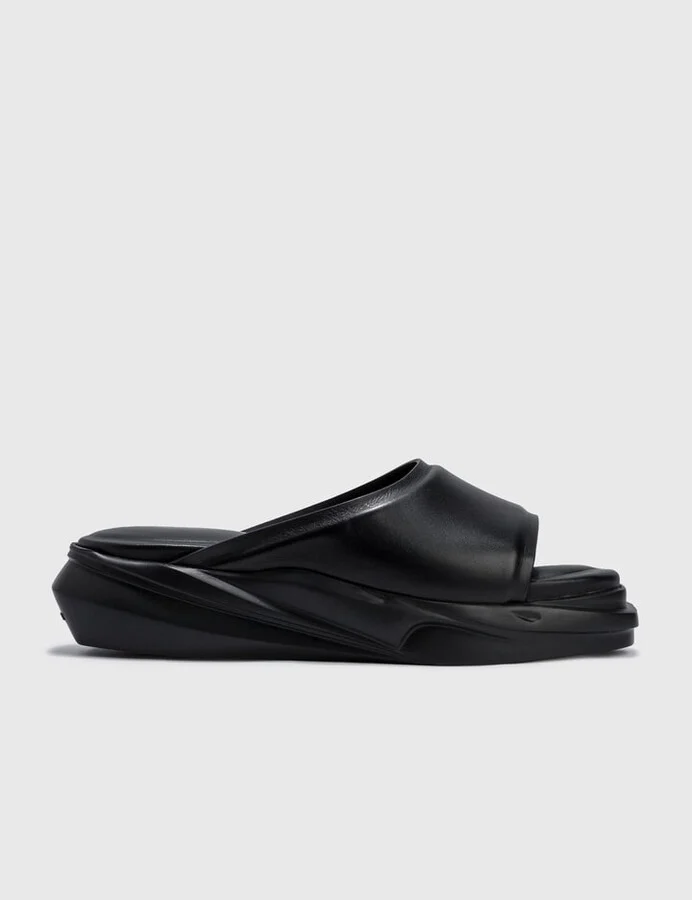 Leather Mono Slides