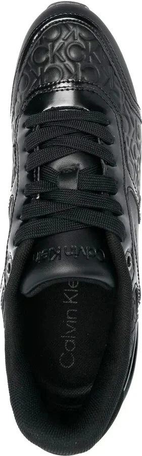Leather Monogram-Pattern Sneakers - Image 4
