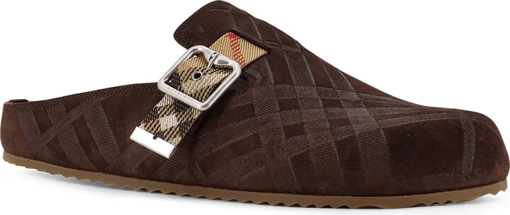 Leather Mule With Check Motif - Image 2