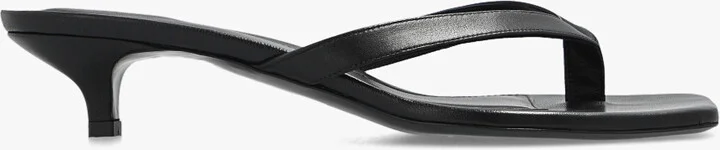Leather Mules, , - Black