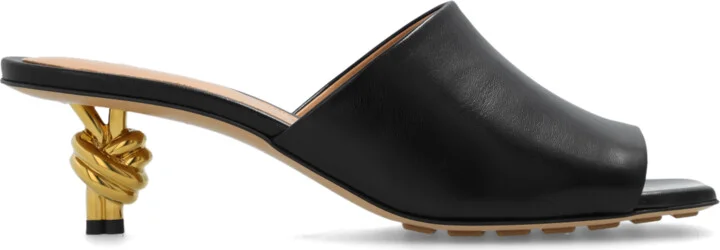 Leather Mules, , - Black