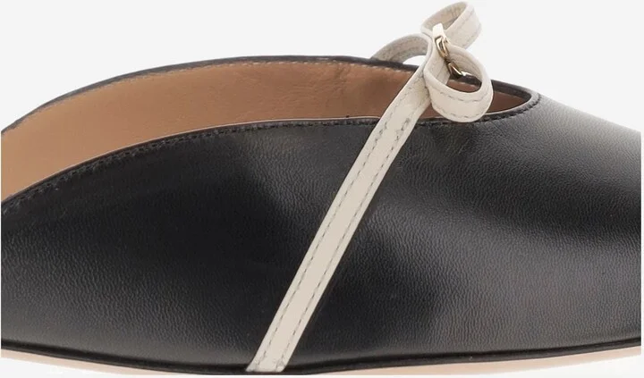 Leather Mules With Bow - Image 5