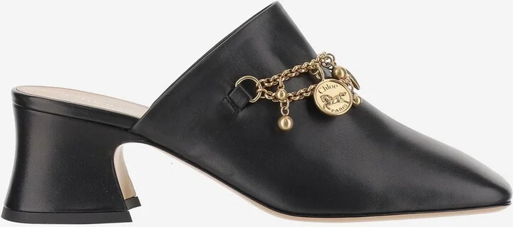 Leather Mules With Charms