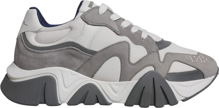 Leather Neoprene Chunky Low Top Squalo Sneakers Men's Shoes