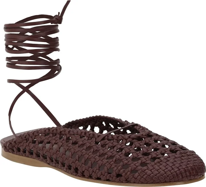 Leather Net-effect Mules - Image 2