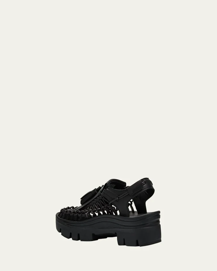 Leather Net Kiltie Tassel Loafers - Image 5