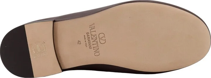 Leather Oafer With Vlogo Signature Detail - Image 3