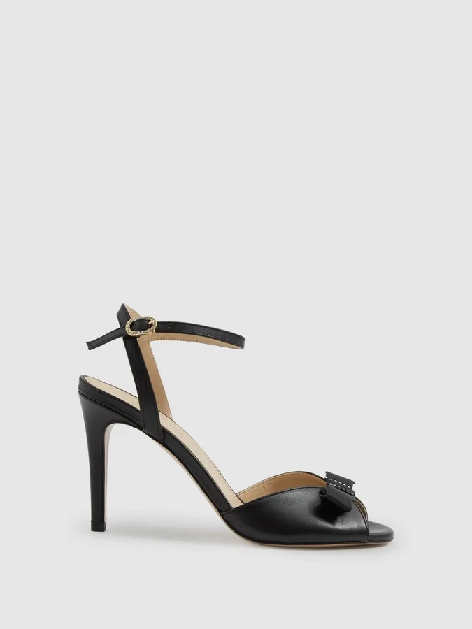 Leather Open-toe Heels