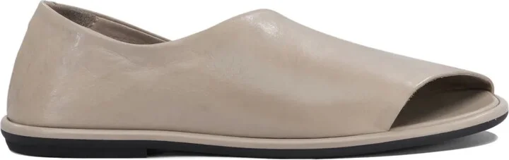 Leather Open-Toe Pumps