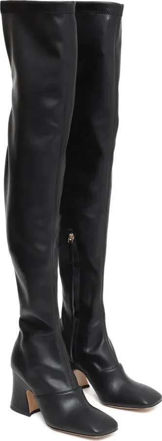 Leather Over-The-Knee Heeled Boots - Image 2