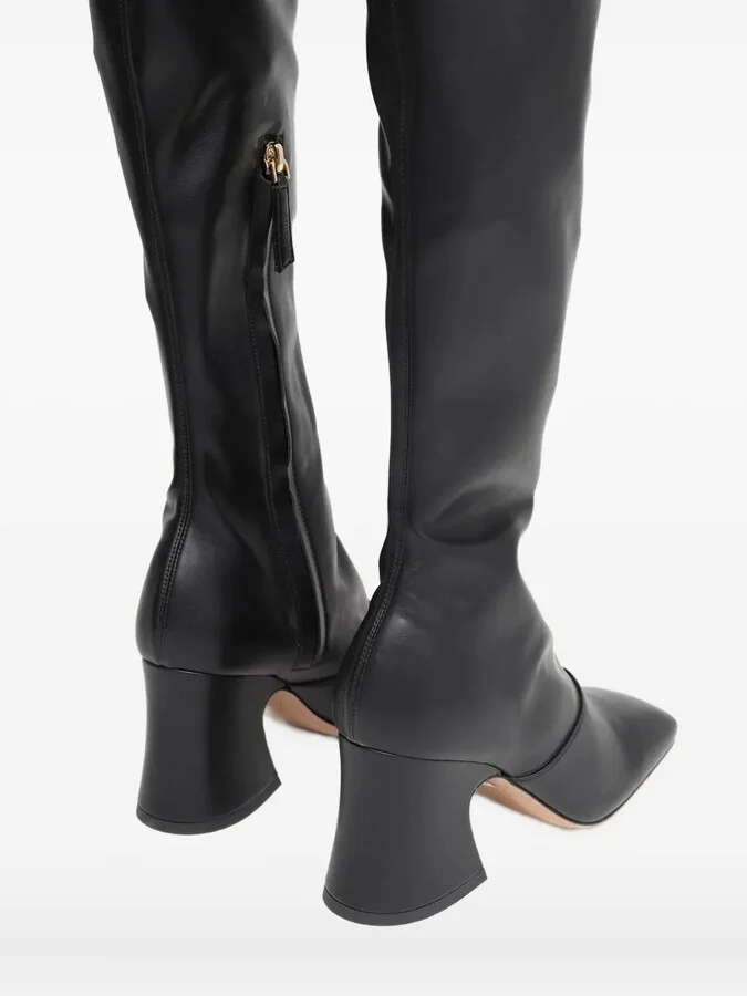 Leather Over-The-Knee Heeled Boots - Image 3