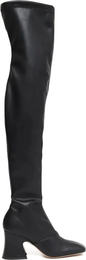 Leather Over-The-Knee Heeled Boots