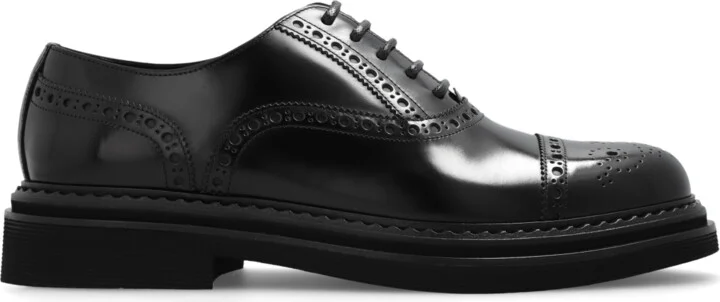 Leather Oxford Shoes, , - Black