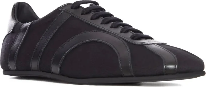 Leather-Panel Recycled-Cotton Sneakers - Image 2