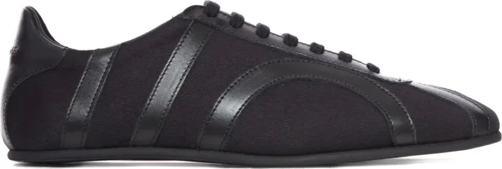 Leather-Panel Recycled-Cotton Sneakers