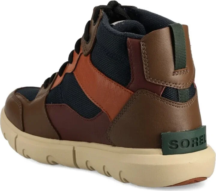 Leather Panelled Lace-Up High-Top Sneakers - Image 2