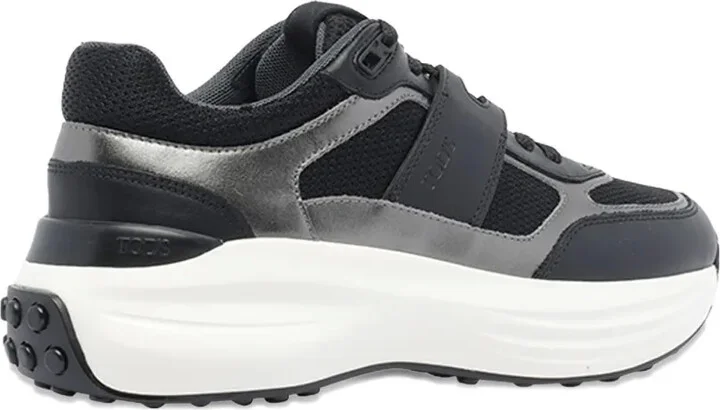 Leather-Panelled Lace-Up Sneakers - Image 4