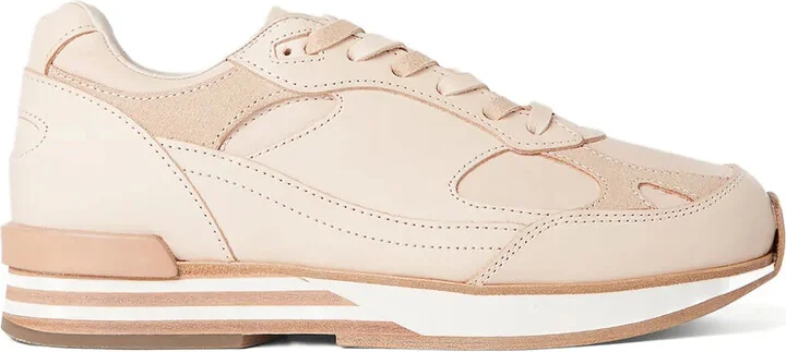 Leather Panelled Lace-Up Sneakers