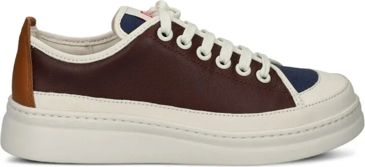 Leather-Panelled Lace-Up Sneakers