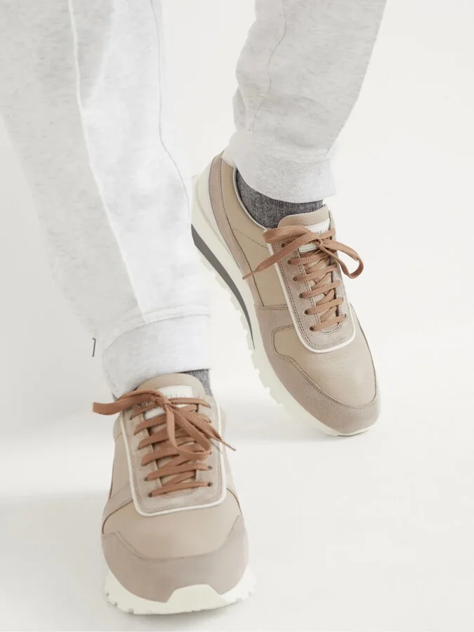Leather Panelled Sneakers - Image 5