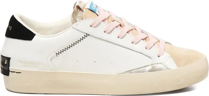Leather-Panelled Stitching Sneakers