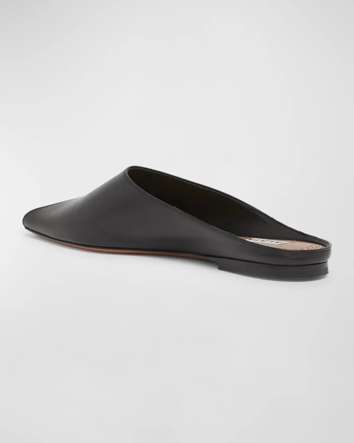 Leather Peep-Toe Ballerina Mules - Image 4