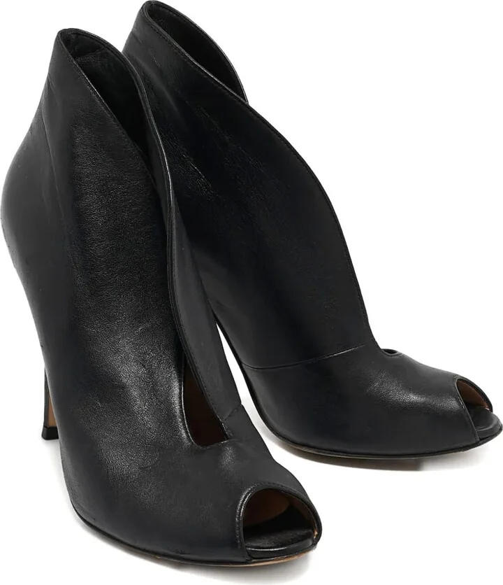 Leather Peep Toe Boots - Image 2