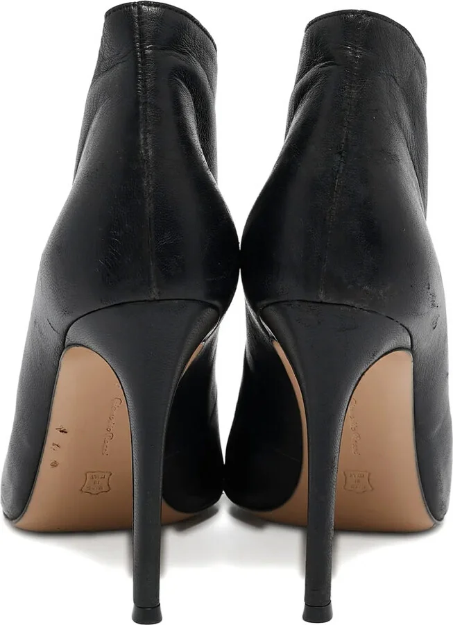 Leather Peep Toe Boots - Image 3