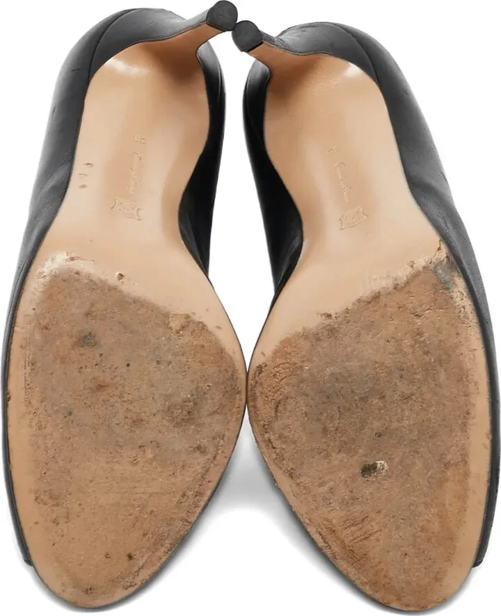 Leather Peep Toe Boots - Image 4