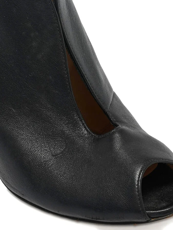 Leather Peep Toe Boots - Image 5