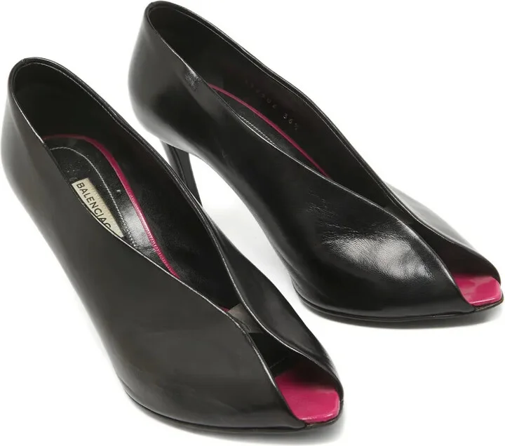 Leather Peep-Toe Pumps - Image 2