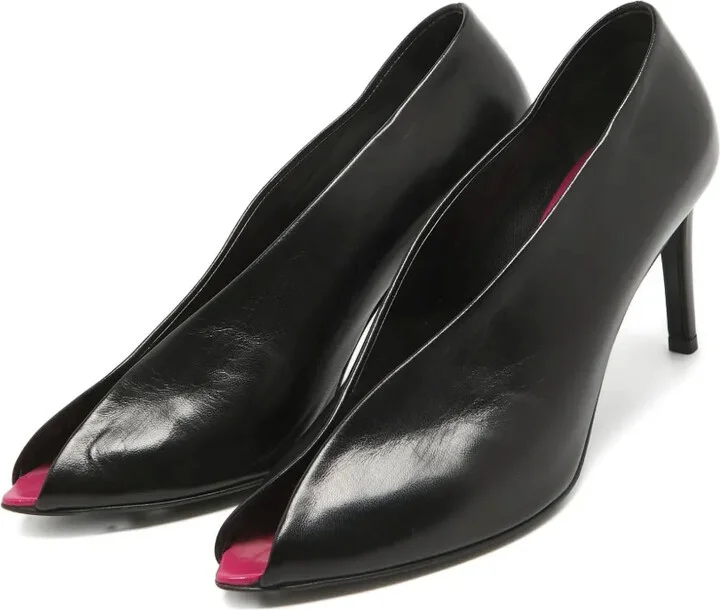 Leather Peep-Toe Pumps - Image 3