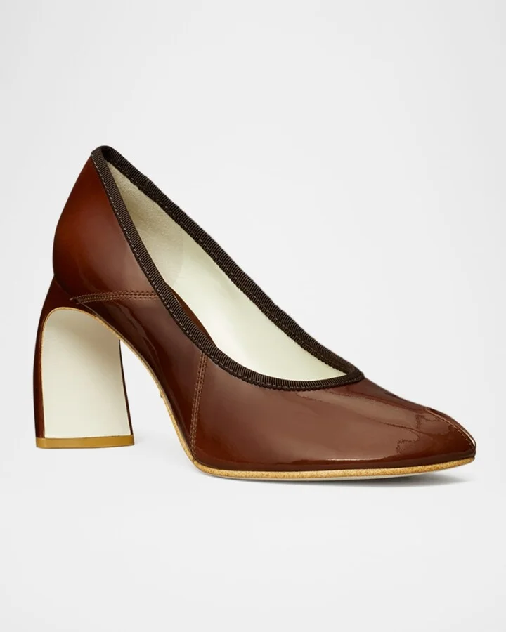 Leather Peep Toe Pumps - Image 3