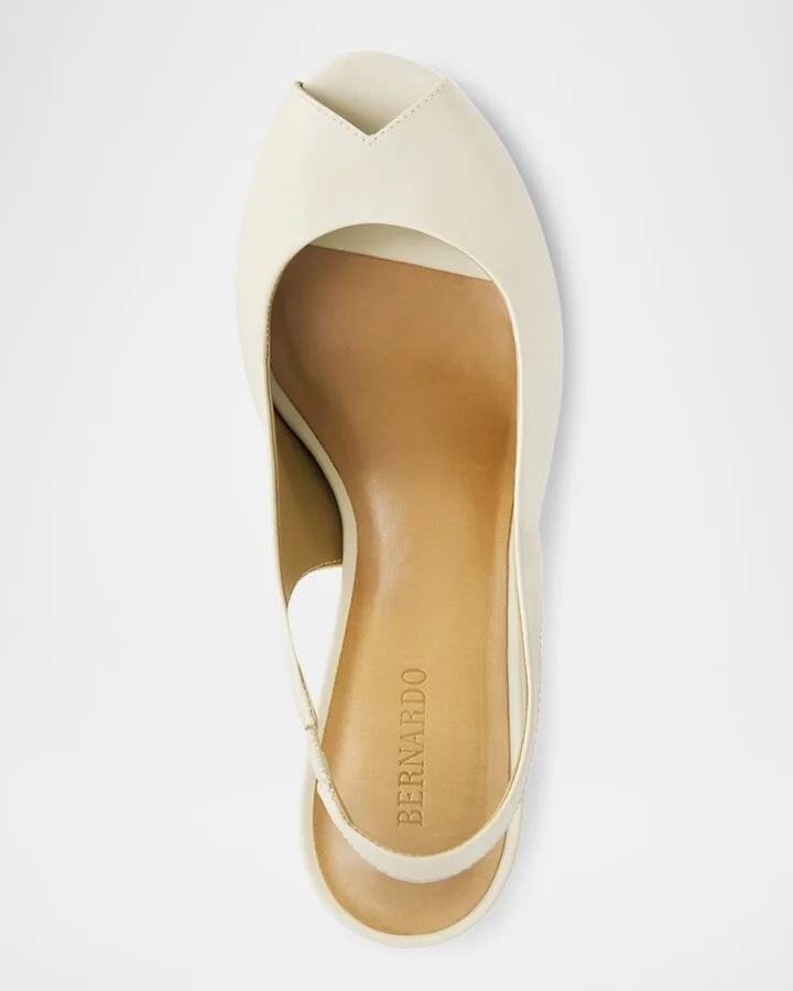 Leather Peep-Toe Slingback Pumps - Image 2