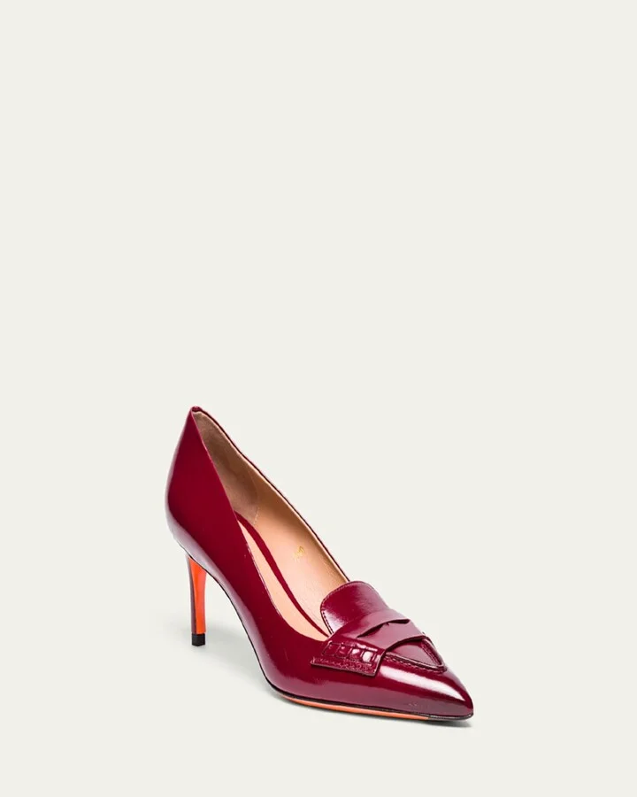 Leather Penny Loafer Pumps - Image 3