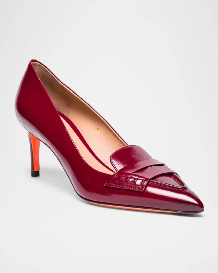 Leather Penny Loafer Pumps - Image 2