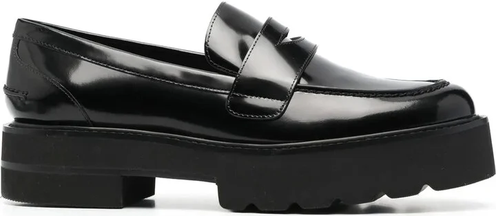 Leather Penny-Slot Loafers
