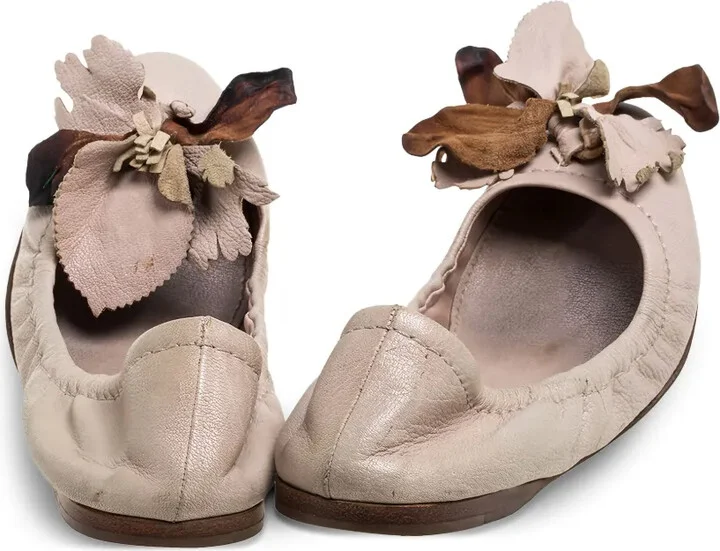 Leather-Petal Ballet Flats - Image 3