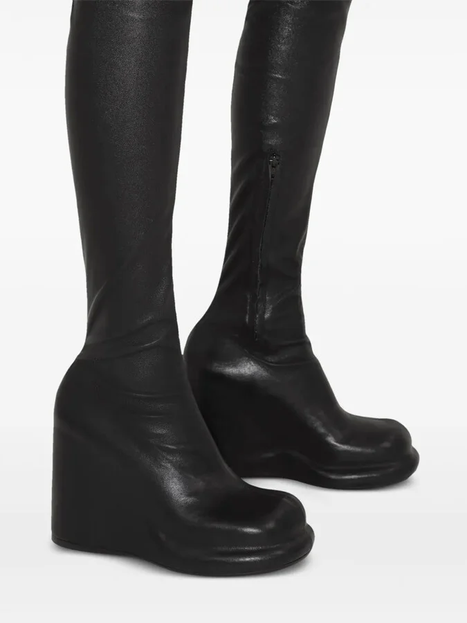 Leather Pillar High Boots - Image 2