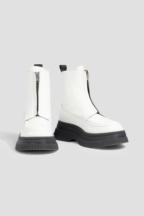 Leather platform ankle boots - Image 2