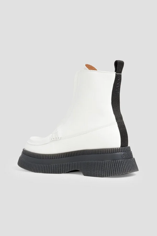 Leather platform ankle boots - Image 3