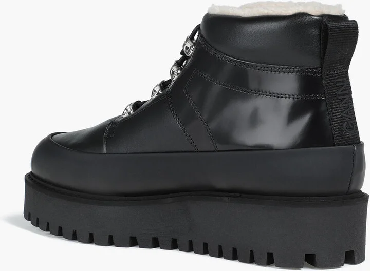 Leather platform ankle boots - Image 3