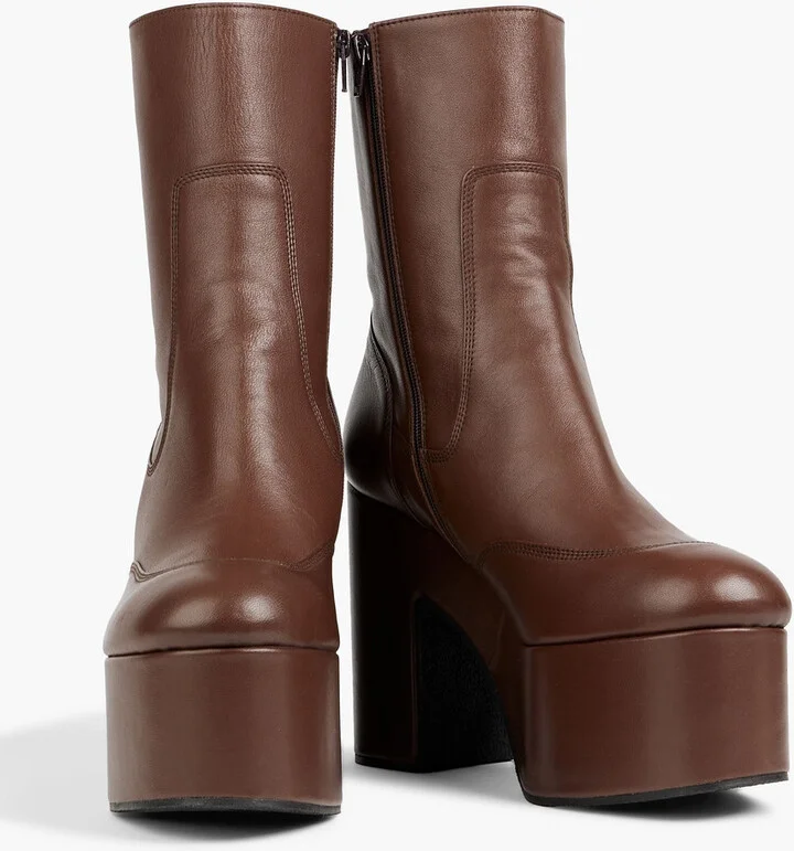 Leather platform ankle boots - Image 2